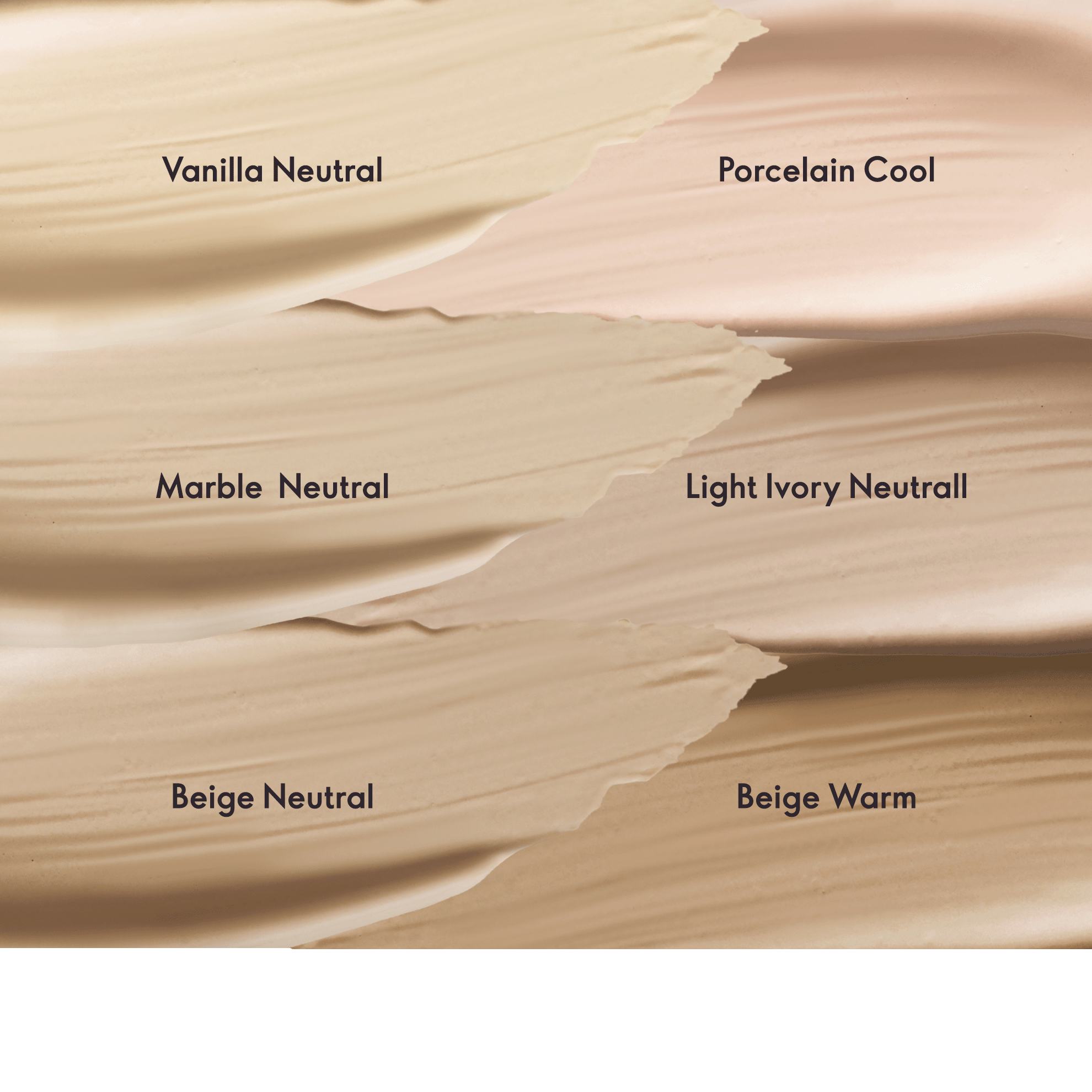 不同色号的彩妆特写