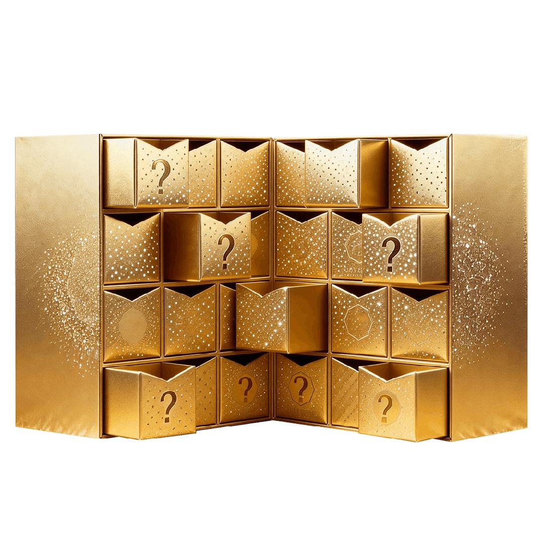 一个带多个隔层的金色盒子