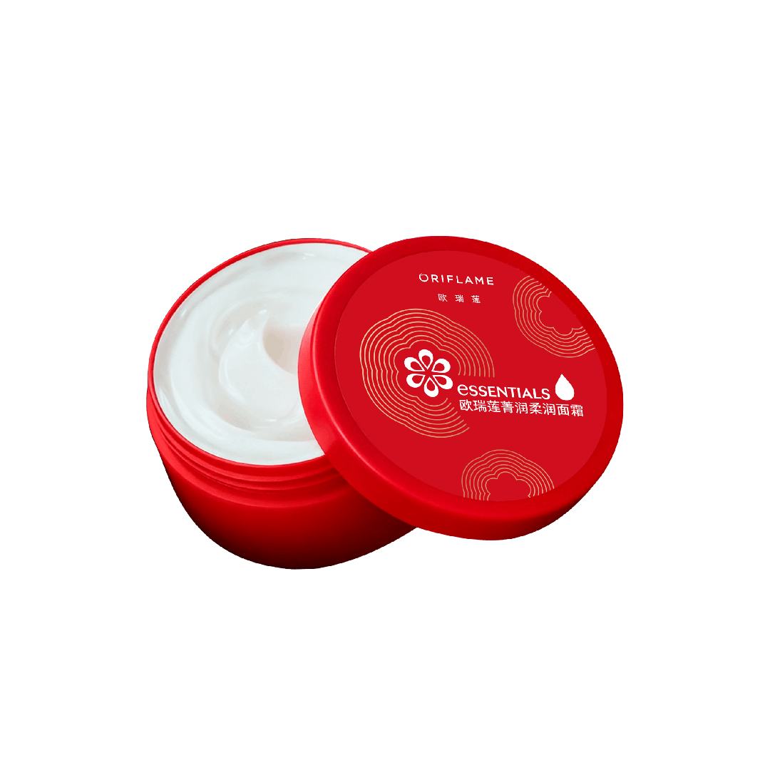 红色容器内盛装白色乳霜